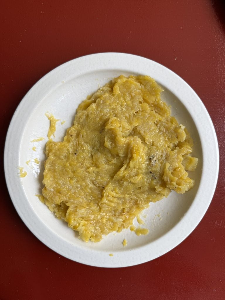 mashed steamed plantain